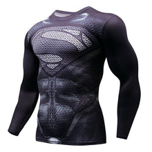 Load image into Gallery viewer, Marvel T-shirt Long Sleeve Compression Gym Fitness
