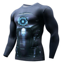 Load image into Gallery viewer, Marvel T-shirt Long Sleeve Compression Gym Fitness