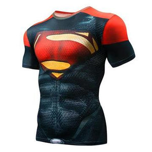 Superman Punisher Rashgard Running Shirt Men T-shirt
