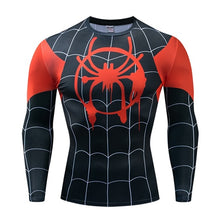 Load image into Gallery viewer, Long sleeve Spiderman 3D Printed T Shirts Men's Compression