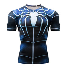 Load image into Gallery viewer, Marvel Spiderman Punisher Rashgard  Blue T-Shirt