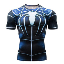 Load image into Gallery viewer, Marvel Spiderman Punisher Rashgard  Blue T-Shirt