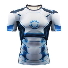 Load image into Gallery viewer, Marvel Spiderman Punisher Rashgard  Blue T-Shirt