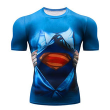 Load image into Gallery viewer, Marvel Spiderman Punisher Rashgard  Blue T-Shirt
