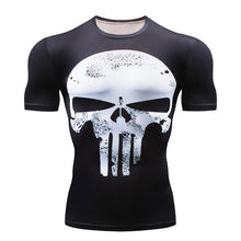 Load image into Gallery viewer, Marvel Spiderman Punisher Rashgard  Blue T-Shirt