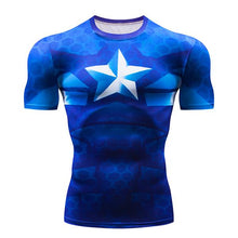 Load image into Gallery viewer, Marvel Spiderman Punisher Rashgard  Blue T-Shirt